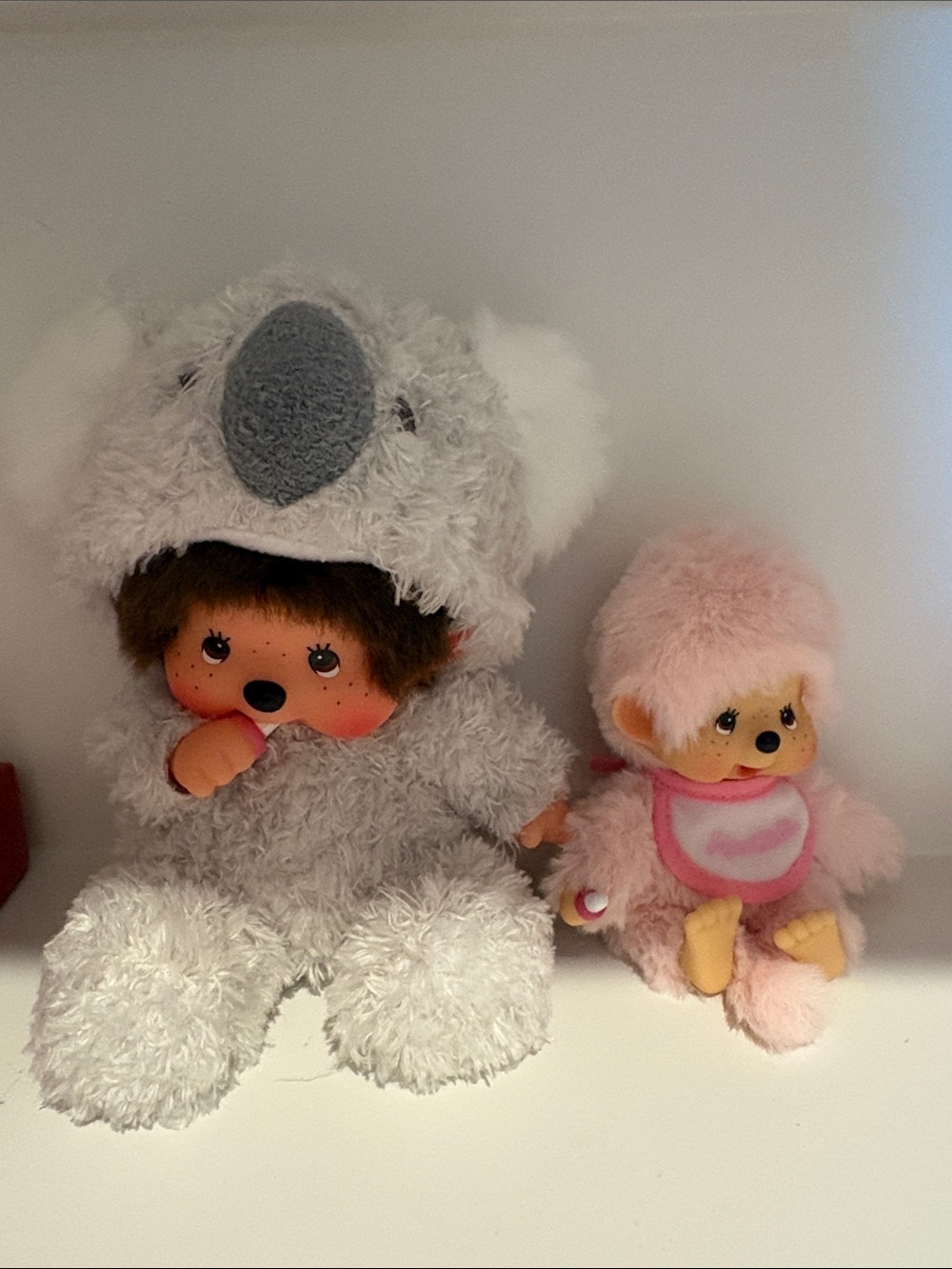 Monchichi. Plush Koala Costume Doll & Pink Baby Plush Set